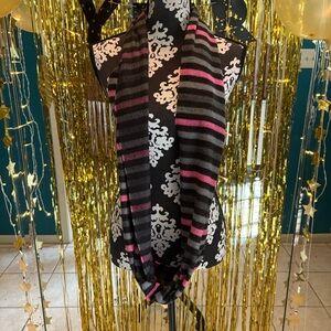 Cashmink * Black Pink Grey Casual Scarf EUC Infinity Winter Fashion Cute Y2K 90s